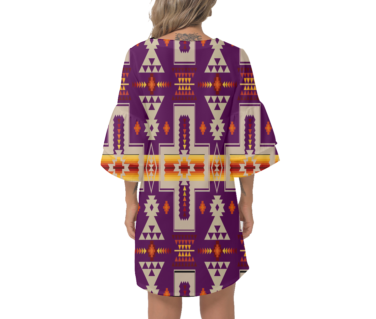 Powwow Storegb nat00062 09 native design print womens v neck dresss