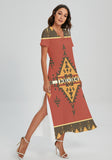 Powwow Storegb nat00059 pattern native v neck dress with side slit 1