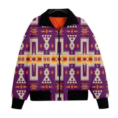 GB-NAT00062-09 Pattern Native American Unisex Knitted Fleece Lapel Outwear
