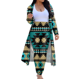 Powwow StoreGBNAT00509 Tribe Design Native American Cardigan Coat Long Pant Set