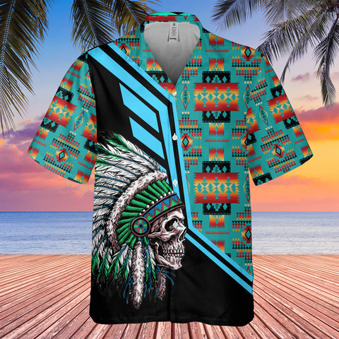 Powwow StoreGBHW000255 Tribe Design Native American Hawaiian Shirt 3D