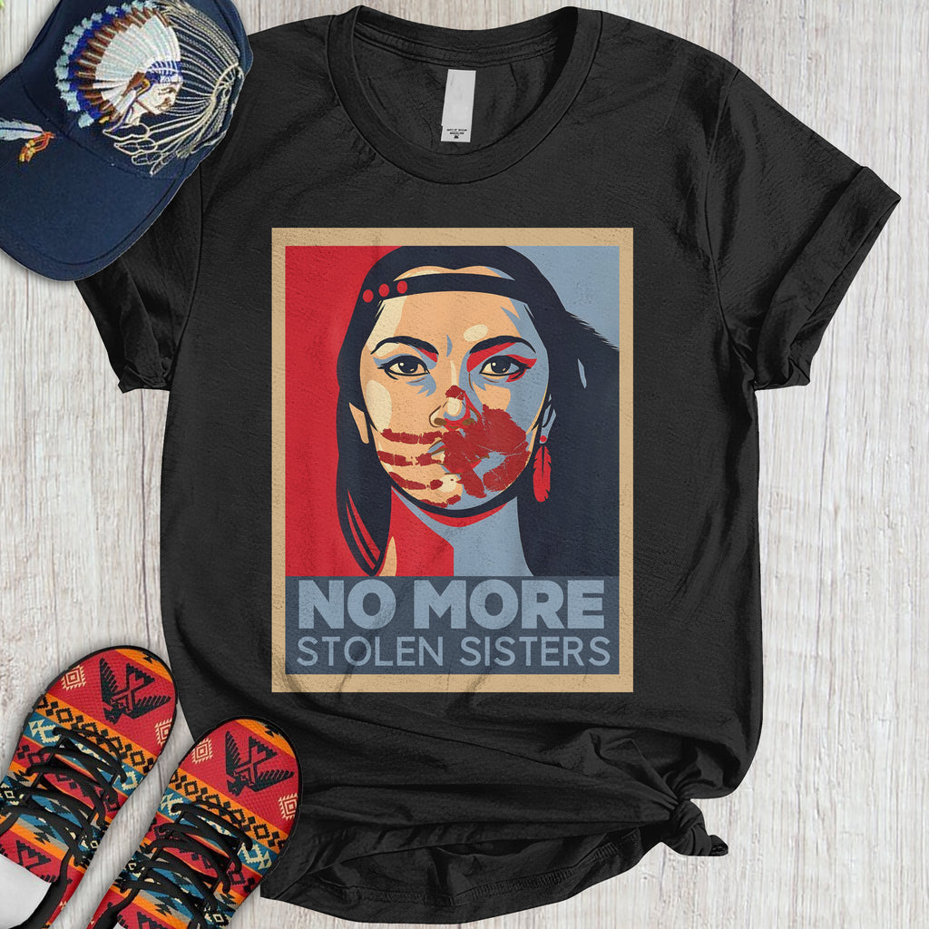 TS00193 I Wear Red For My Sisters Native American Stop MMIW Red Hand No More Stolen Sisters 3D T-Shirt