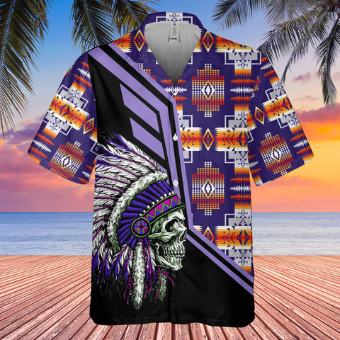 Powwow StoreGBHW000254 Tribe Design Native American Hawaiian Shirt 3D