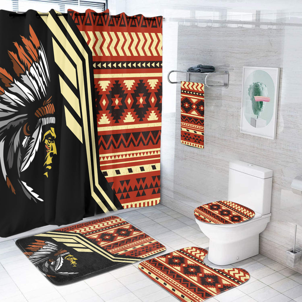 Powwow StoreBS000157 Pattern Native American Bathroom Set