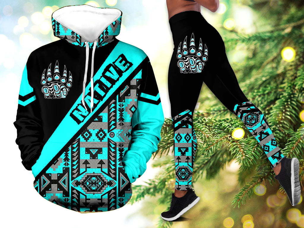 Powwow StoreHLS001004 Pattern  Native 3D Hoodie Legging Set