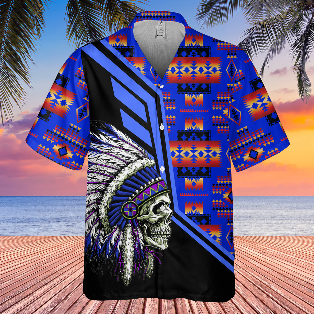 Powwow StoreGBHW000253 Tribe Design Native American Hawaiian Shirt 3D