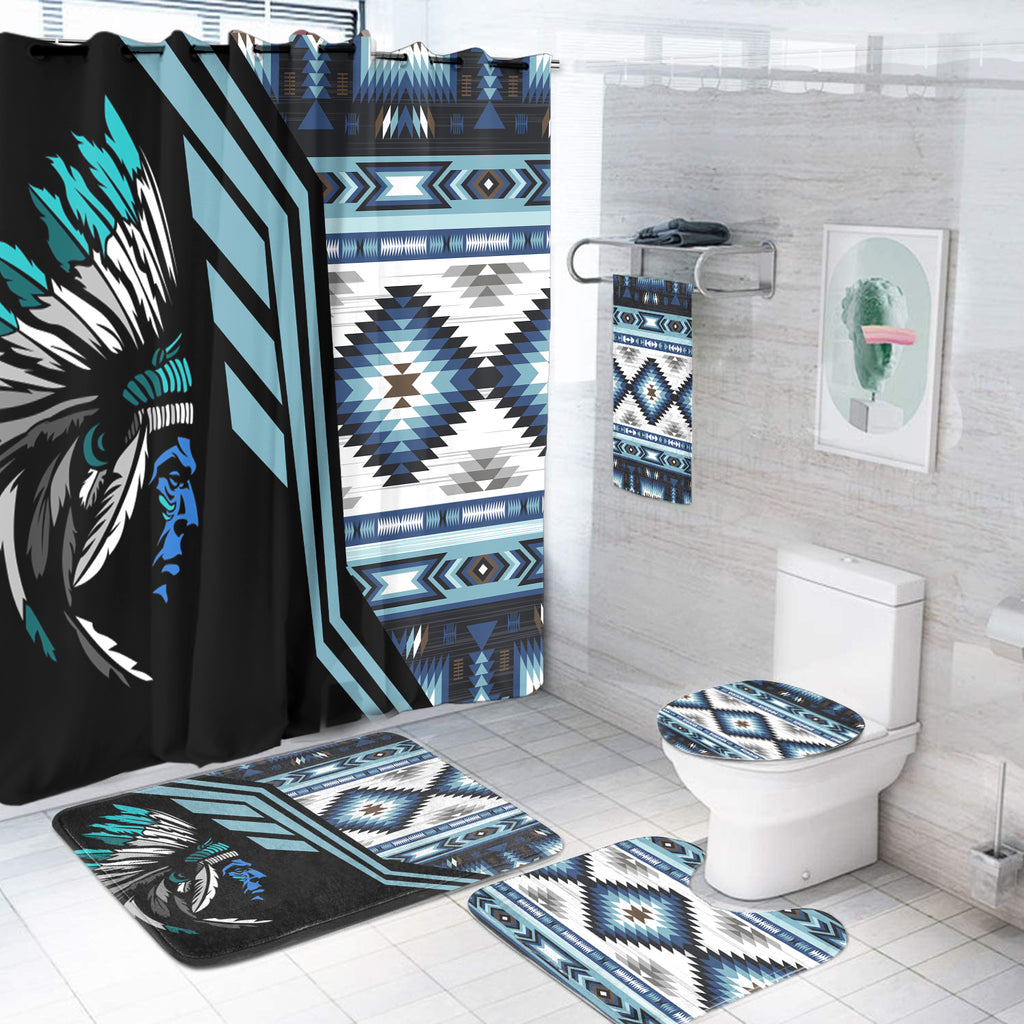 Powwow StoreBS000158 Pattern Native American Bathroom Set