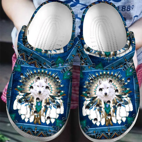 GB-NAT00648 Pattern Native American  Crocs Clogs Shoes