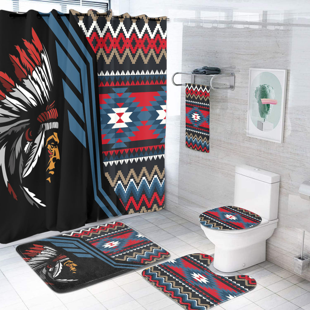 Powwow StoreBS000159 Pattern Native American Bathroom Set