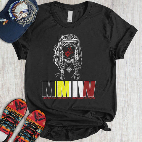 TS00196 I Wear Red For My Sisters Native American Stop MMIW Red Hand No More Stolen Sisters 3D T-Shirt
