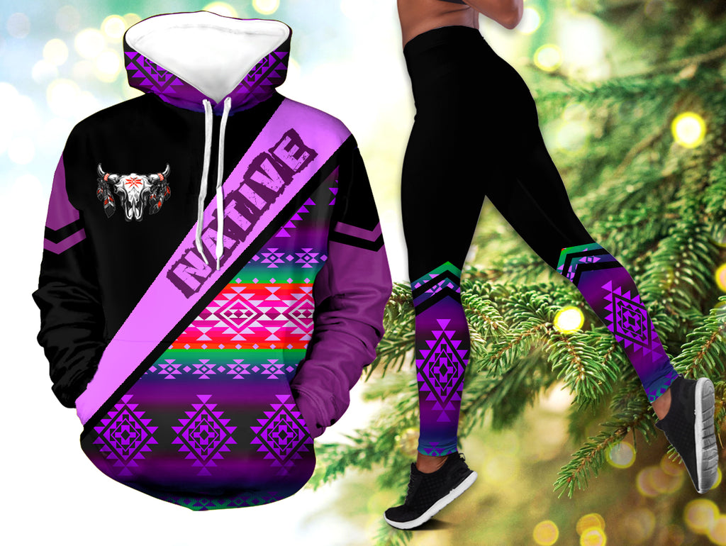 Powwow StoreHLS001006 Pattern  Native 3D Hoodie Legging Set