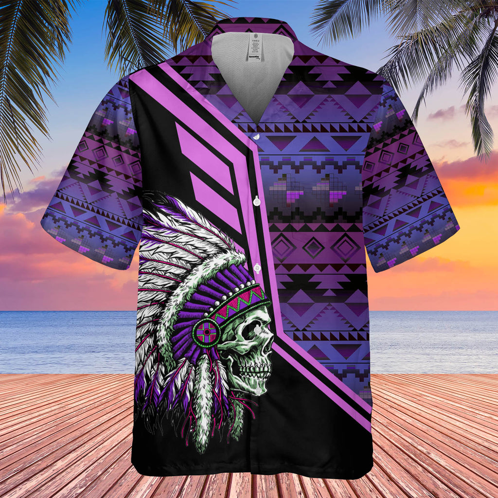 Powwow StoreGBHW000251 Tribe Design Native American Hawaiian Shirt 3D