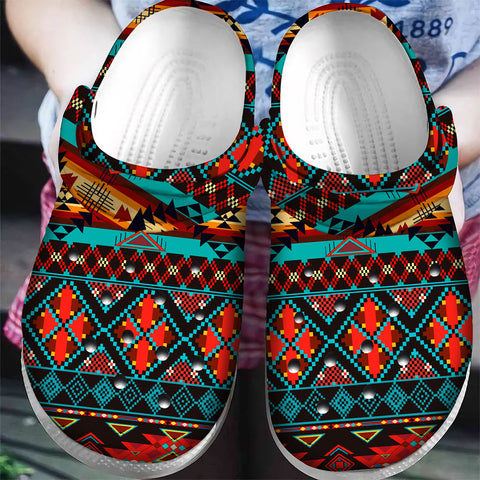 GB-NAT00112 Pattern Native American  Crocs Clogs Shoes
