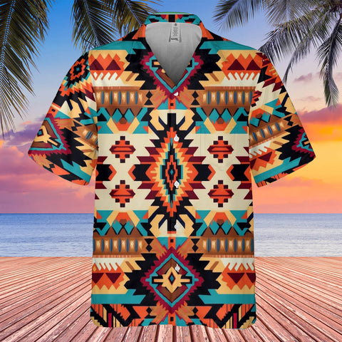 Powwow StoreGBHW000269 Tribe Design Native American Hawaiian Shirt 3D