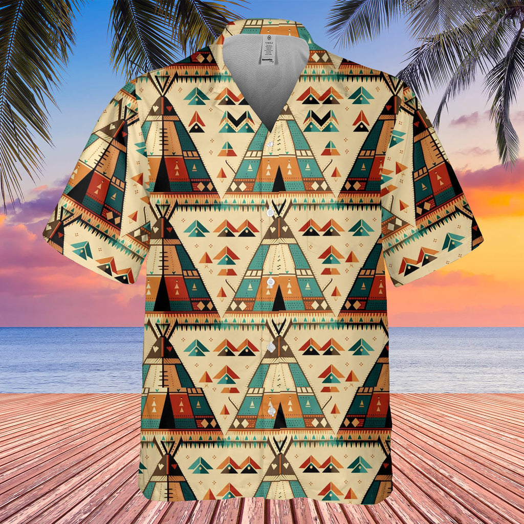 Powwow StoreGBHW000270 Tribe Design Native American Hawaiian Shirt 3D