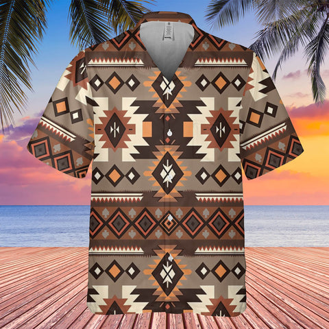 Powwow StoreGBHW000271 Tribe Design Native American Hawaiian Shirt 3D