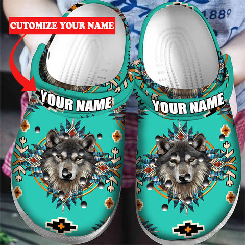 GB-NAT00635 Pattern Native American Custom Name Crocs Clogs Shoes