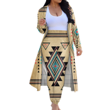 Powwow StoreGBNAT00076 Tribe Design Native American Cardigan Coat Long Pant Set