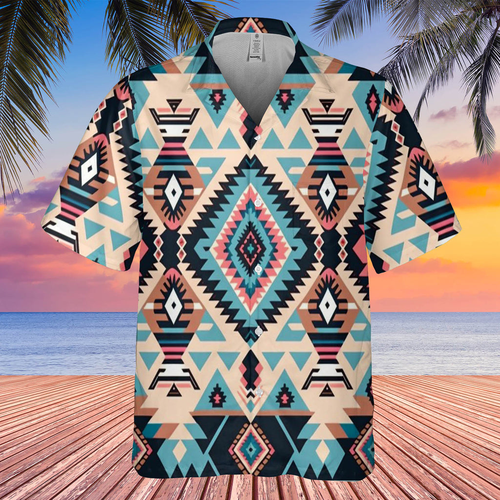 Powwow StoreGBHW000274 Tribe Design Native American Hawaiian Shirt 3D