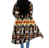 GB-NAT00062-01 Black Tribe Design Native American Cardigan Coat