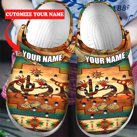 GB-NAT00054 Pattern Native American Custom Name Crocs Clogs Shoes