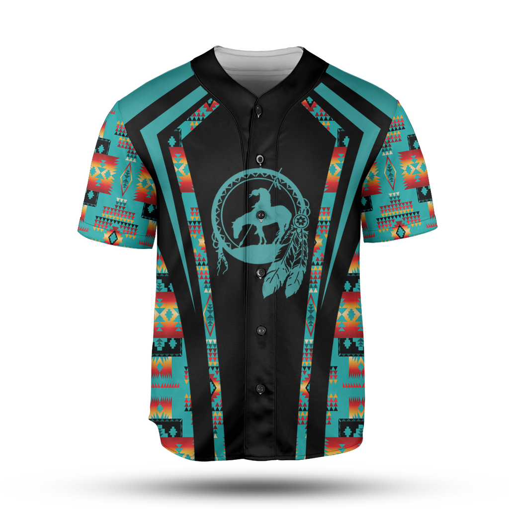 Powwow StoreBJ00014 Pattern Native Baseball Jersey