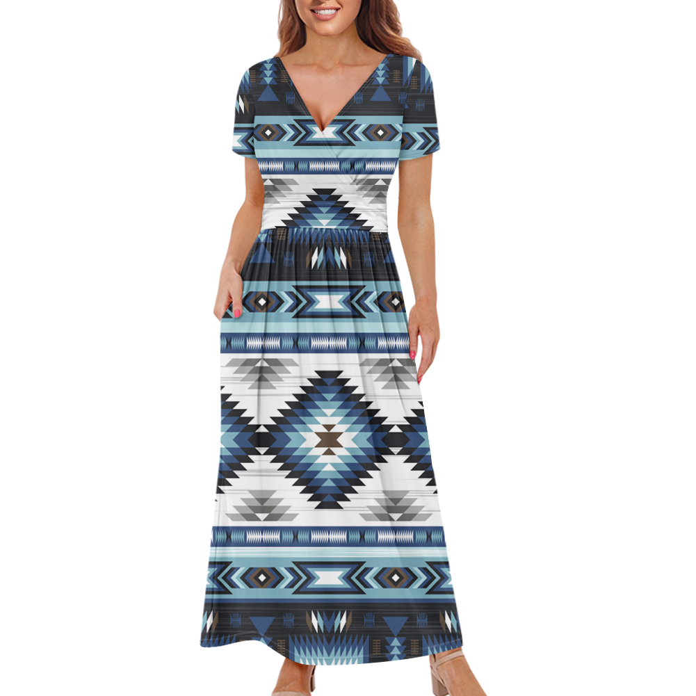 Powwow StoreGBNAT00528 Pattern Native Ladies Dress