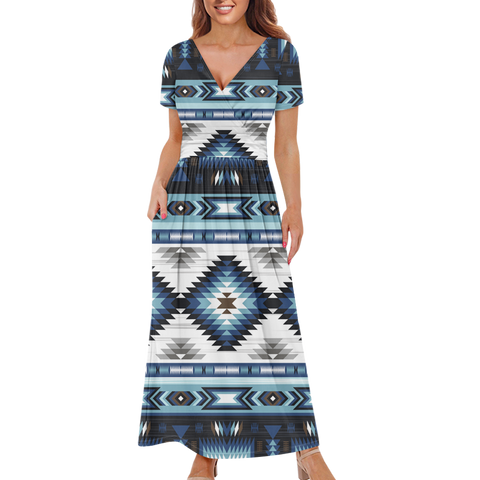 Powwow StoreGBNAT00528 Pattern Native Ladies Dress