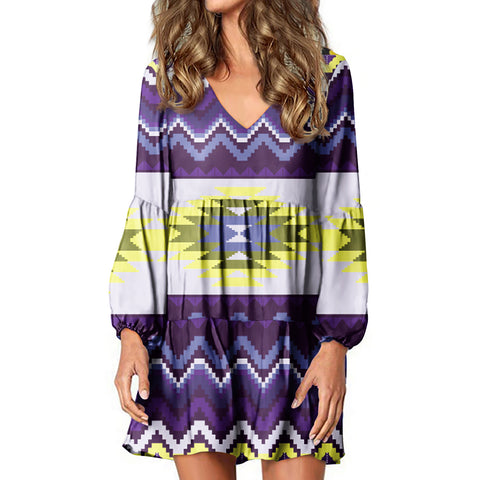 SWD0004 Native Tribes Pattern Native American Swing Dress