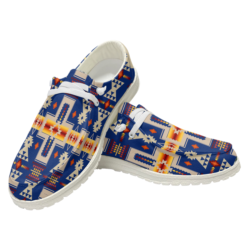 Powwow StoreGBNAT0006204 Pattern Native Lace Up Loafers