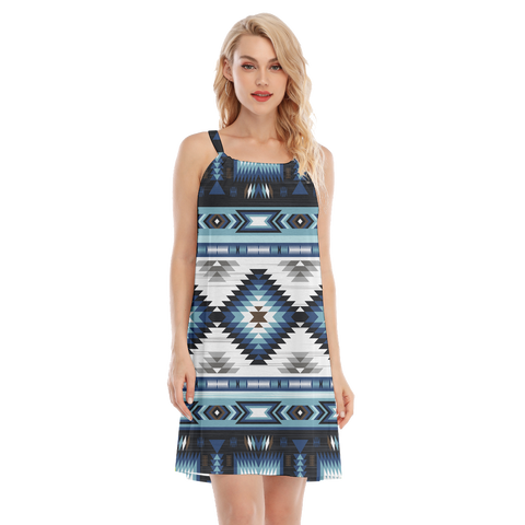 Powwow StoreGBNAT00528 Native  Design Women's Oneck Cami Dress