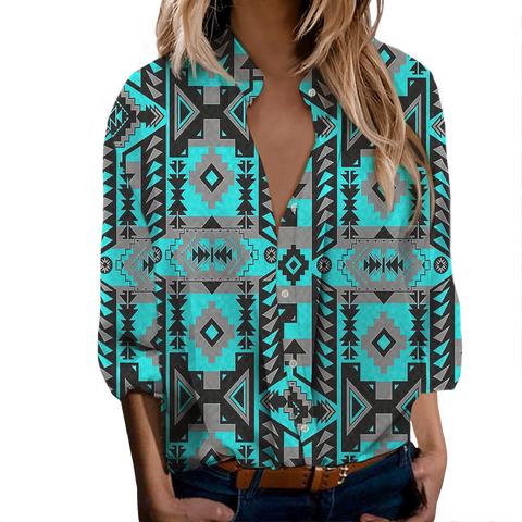 Powwow StoreGBNAT00626 Tribe Design Native Women's LongSleeved Shirts