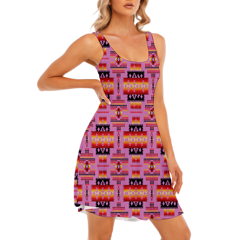 Powwow StoreGBNAT00124 Pattern Native Women's Tank Vest Dress