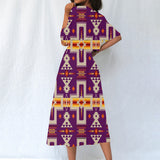 GB-NAT00062-09 Pattern Native Women's Elastic Waist Dress