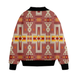 GB-NAT00062-11 Pattern Native American Unisex Knitted Fleece Lapel Outwear
