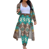 Powwow StoreGBNAT0053801 Tribe Design Native American Cardigan Coat Long Pant Set