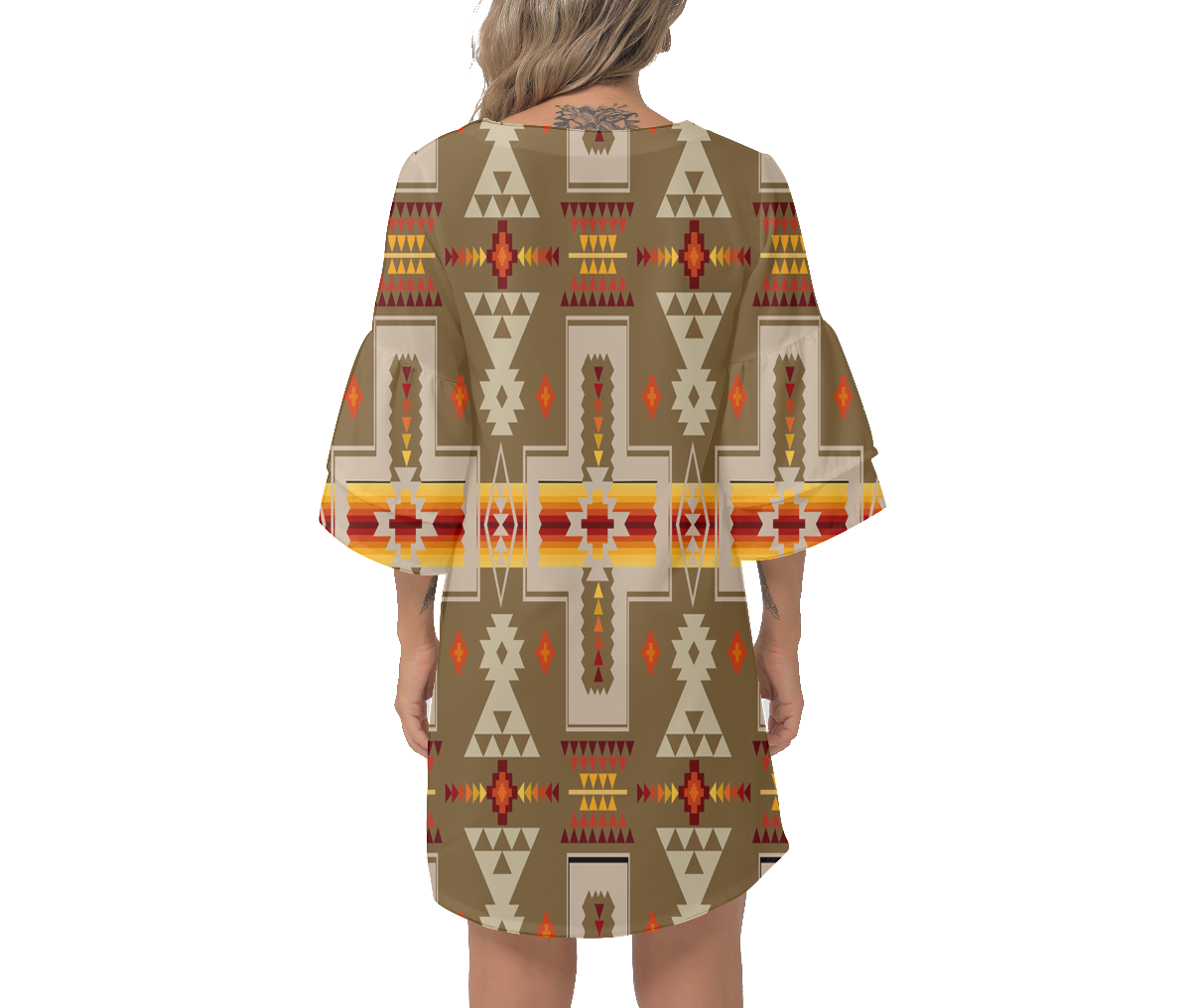 Powwow Storegb nat00062 10 native design print womens v neck dresss
