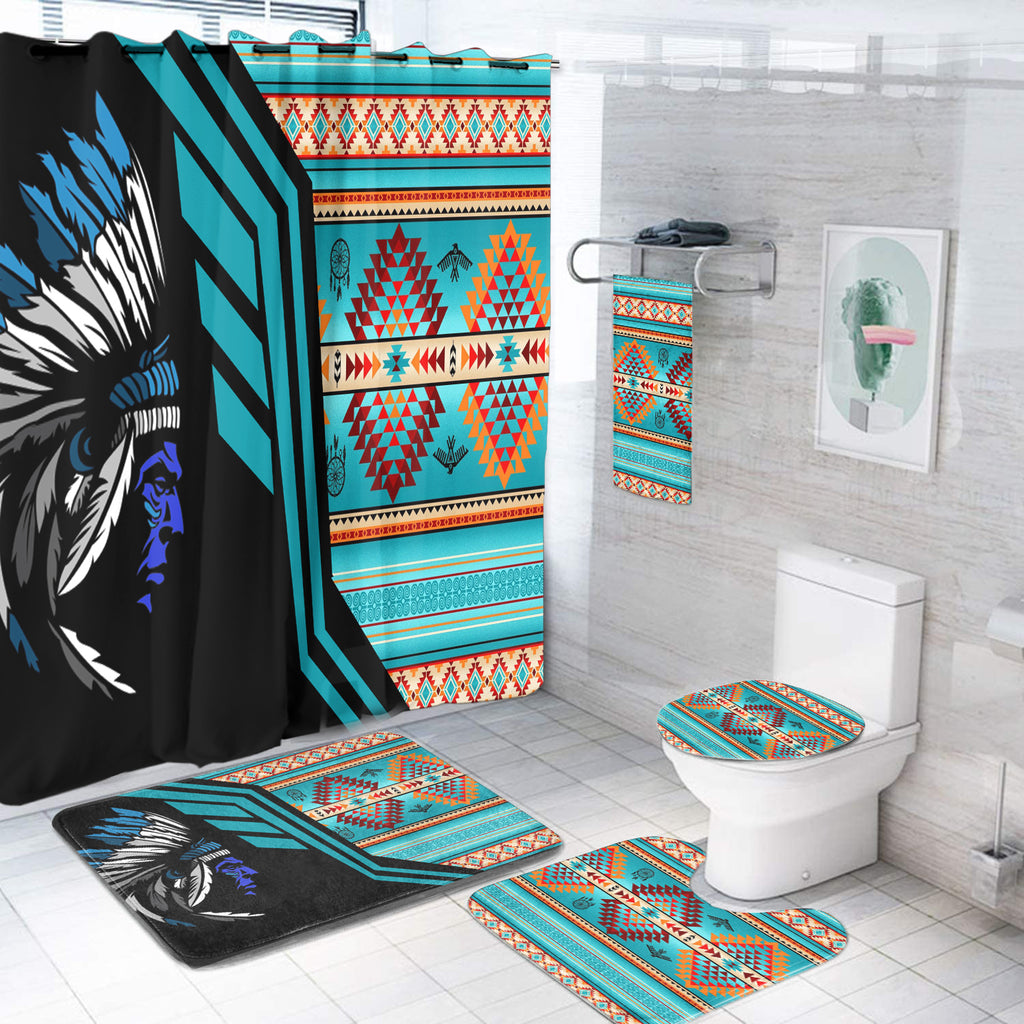 Powwow StoreBS000166 Pattern Native American Bathroom Set