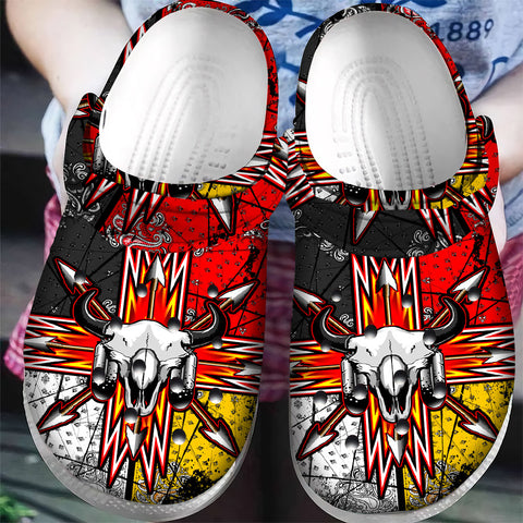GB-NAT00074 Pattern Native American  Crocs Clogs Shoes