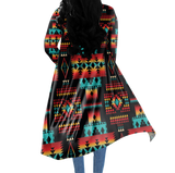 GB-NAT00046-02 Black Tribe Design Native American Cardigan Coat
