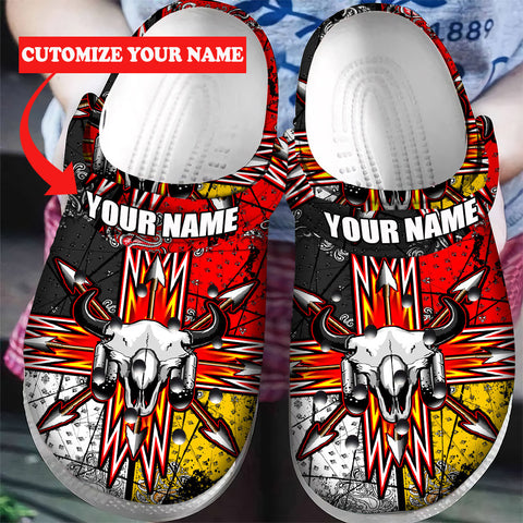GB-NAT00074 Pattern Native American Custom Name Crocs Clogs Shoes