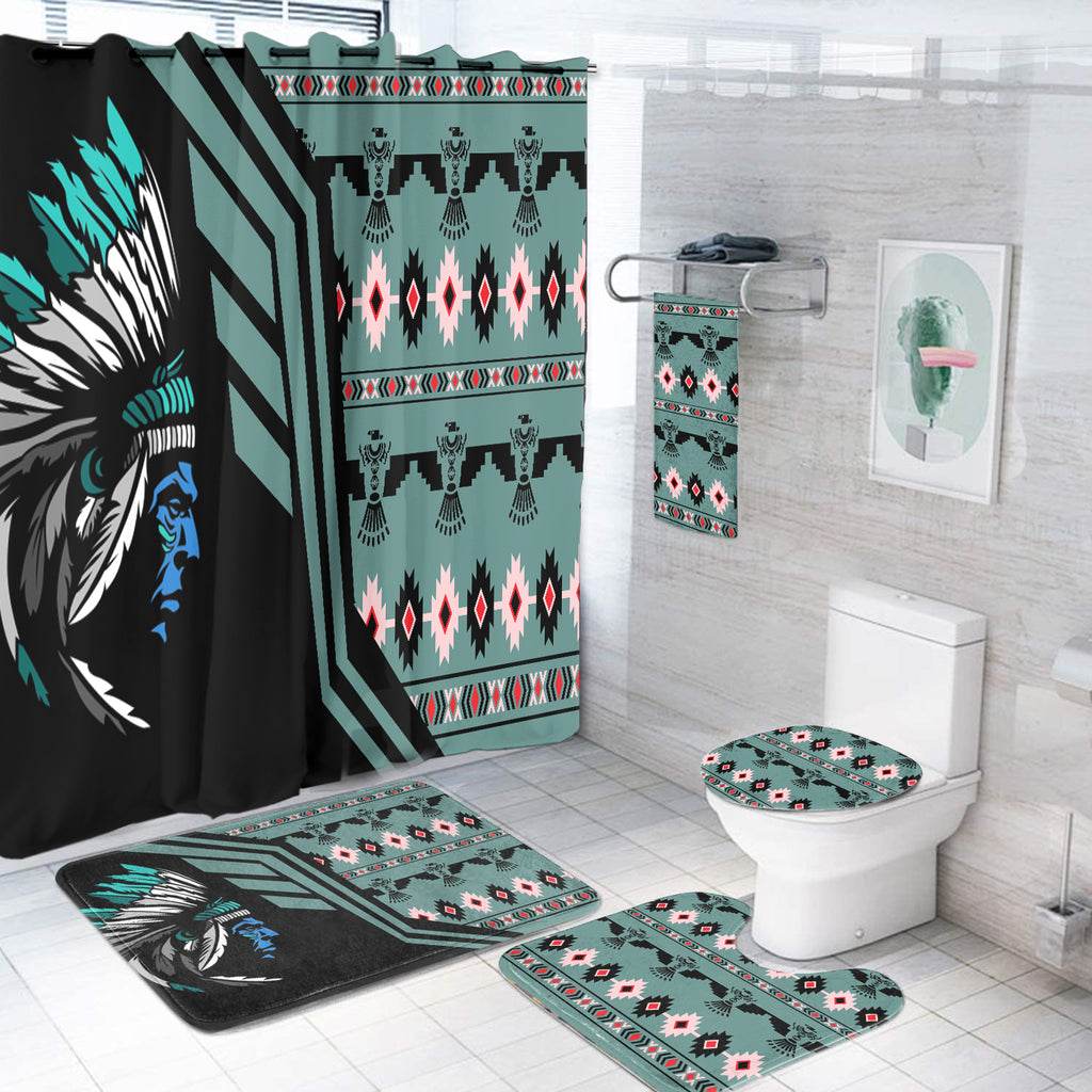 Powwow StoreBS000167 Pattern Native American Bathroom Set