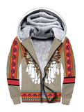 SFH00093 Wolf Native American 3D Fleece Hoodie