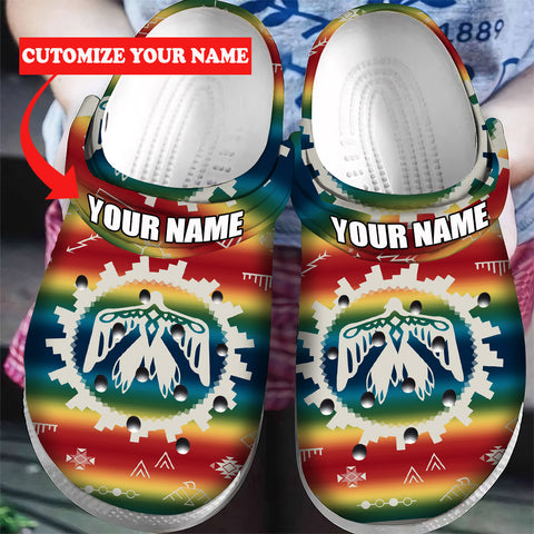 GB-NAT00077 Pattern Native American Custom Name Crocs Clogs Shoes