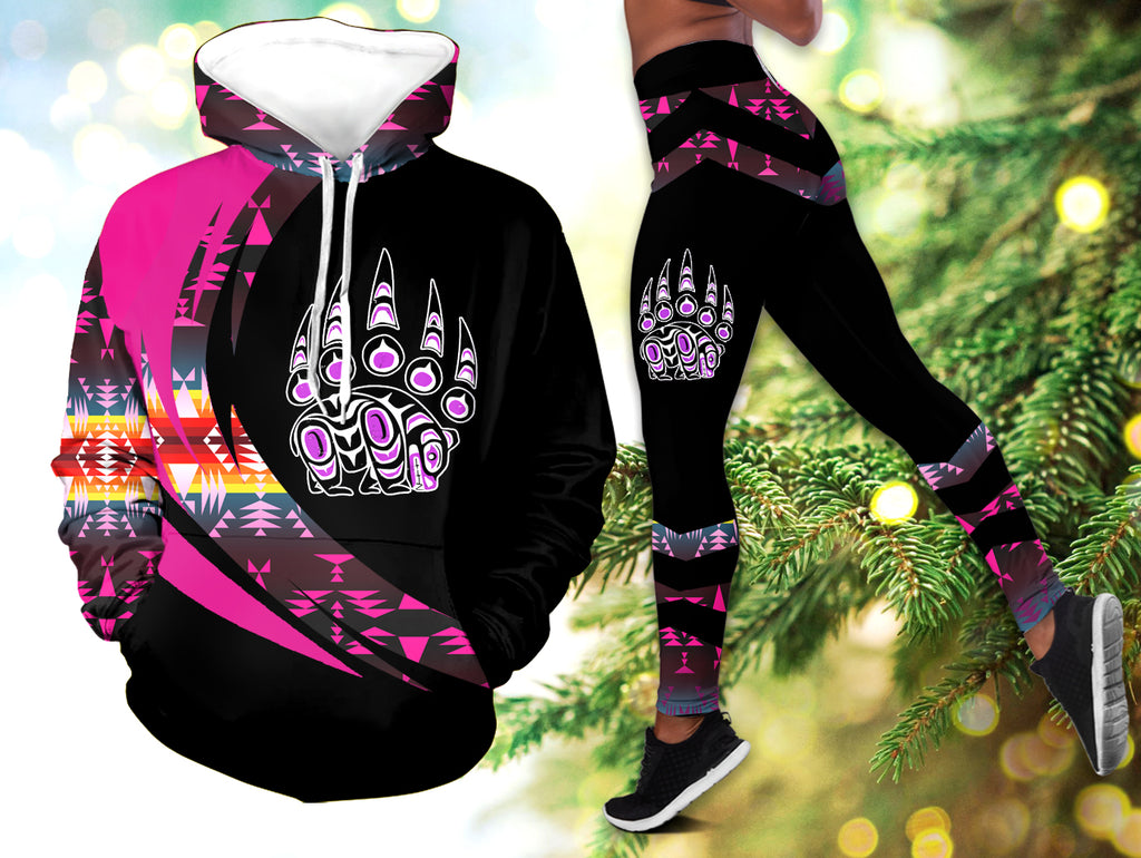 Powwow StoreHLS001107 Pattern  Native 3D Hoodie Legging Set