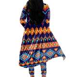 CLP00019 Tribe Design Native American Cardigan Coat Long Pant Set