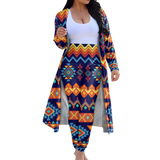 CLP00019 Tribe Design Native American Cardigan Coat Long Pant Set