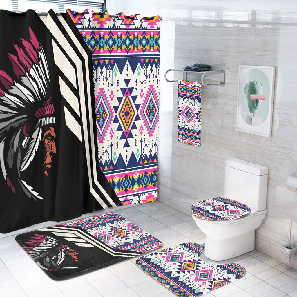 Powwow StoreBS000170 Pattern Native American Bathroom Set