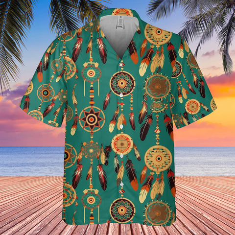 Powwow StoreGBHW000288 Tribe Design Native American Hawaiian Shirt 3D