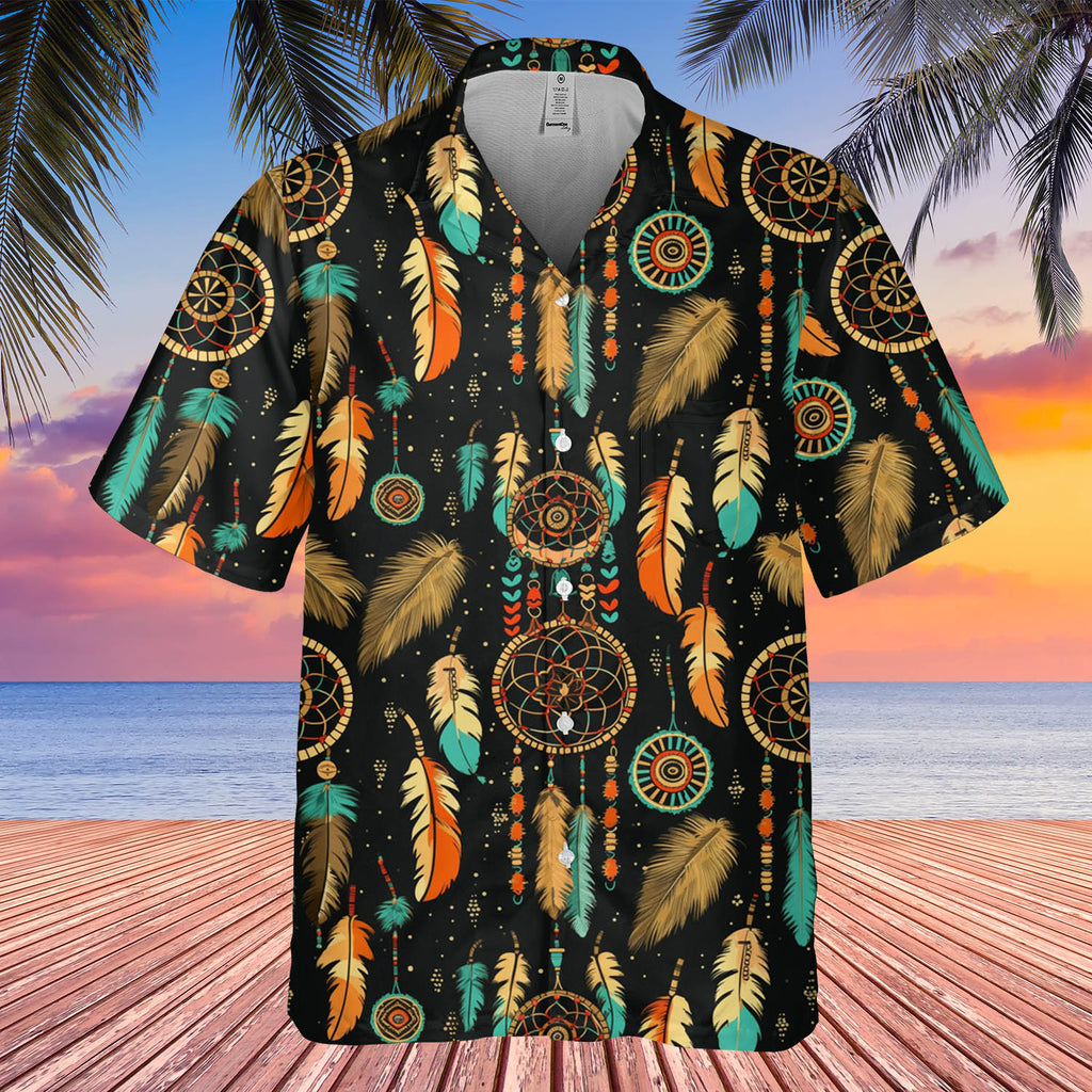 Powwow StoreGBHW000287 Tribe Design Native American Hawaiian Shirt 3D